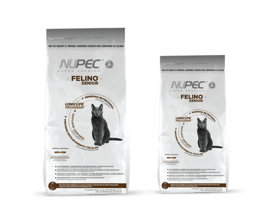 Grupo Nupec nutrición felina especializada Senior gato sabor pollo bolsa seca
